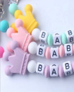 Set of 2 Silicone Baby Pacifier Clips Koala Holder for Baby Teething Soother Chew Toy Pink , Mint Green
